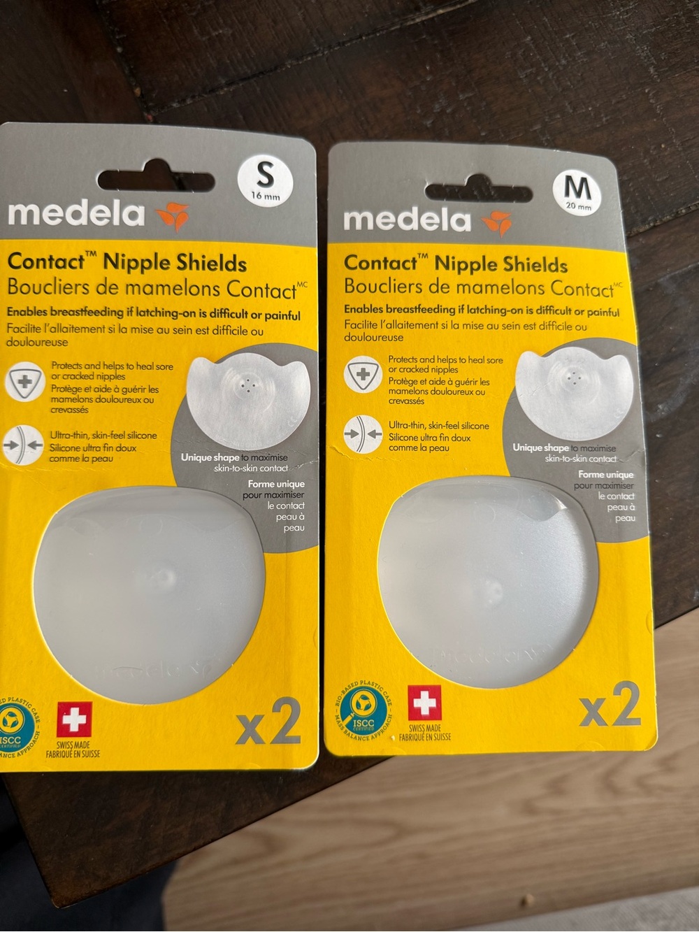 Small and Medium Medela Contact Nipple Shields - Clear Silicone 2 two-packs!